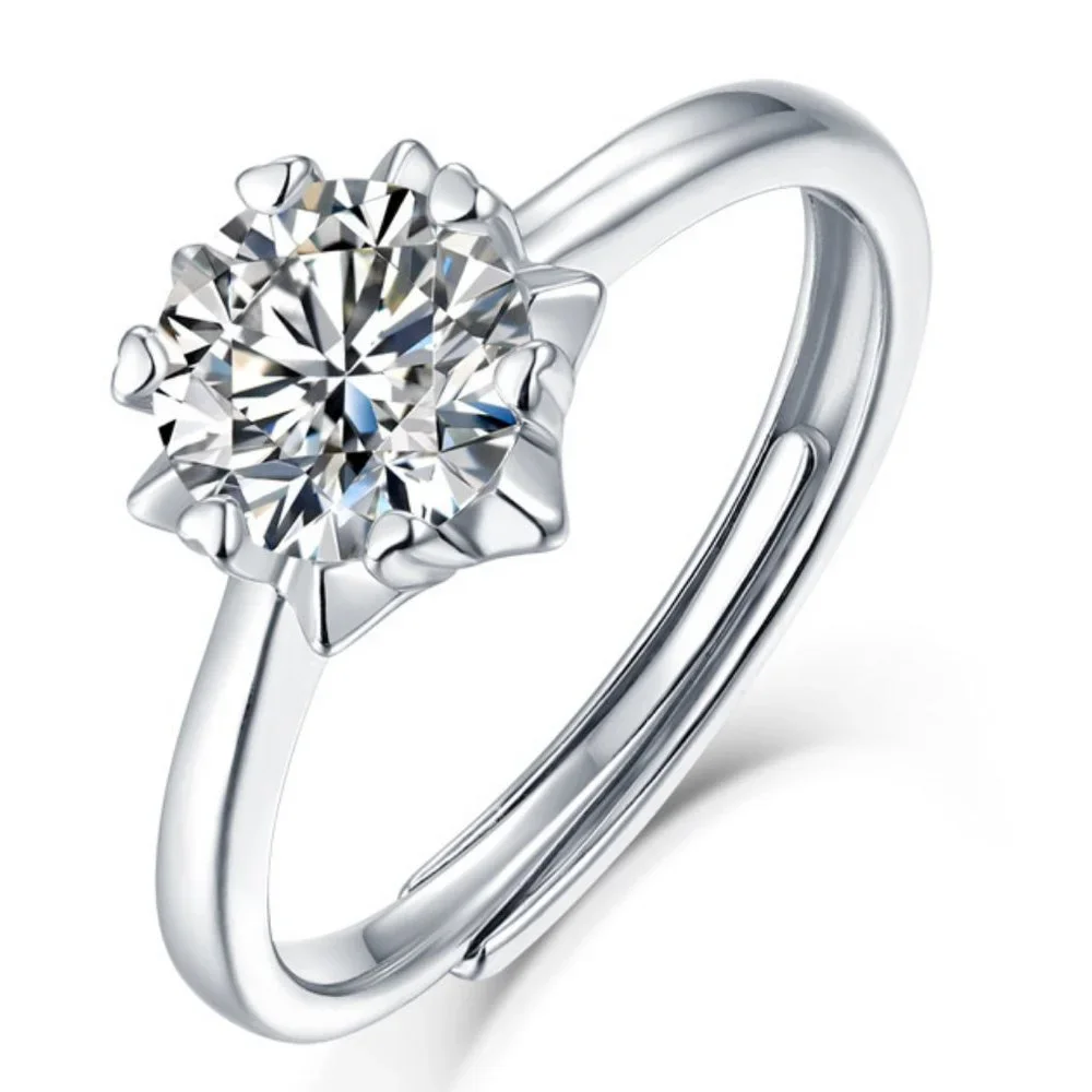 Certified 3ct. t.w. Diamond Moissanite Engagement Ring NEW